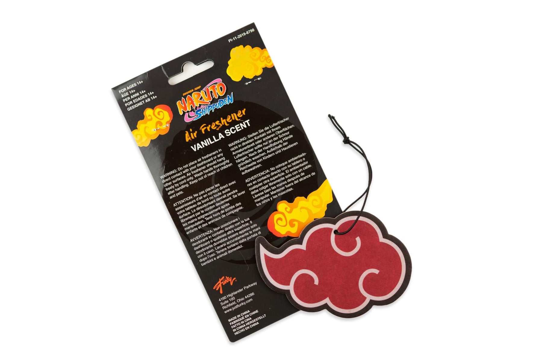 Naruto Akatsuki Red Rain Cloud Hanging Car Air Freshener | Vanilla Scented