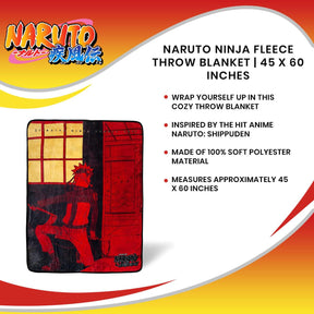 Naruto Ninja Fleece Throw Blanket | 45 x 60 Inches