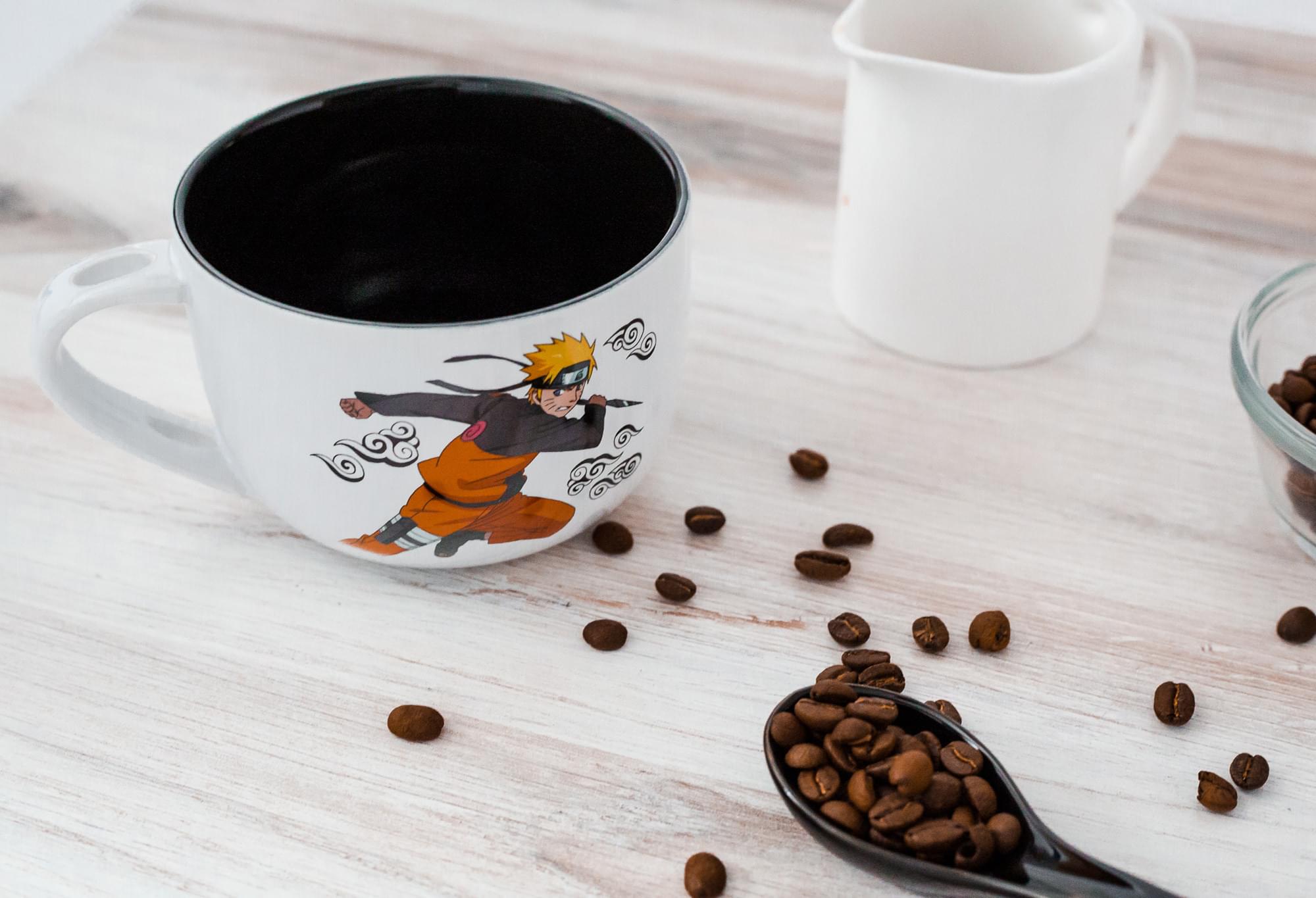 Naruto Anime Ceramic Ramen Soup Mug with Spoon - Awesome 20 oz Coffee Cup for Office
