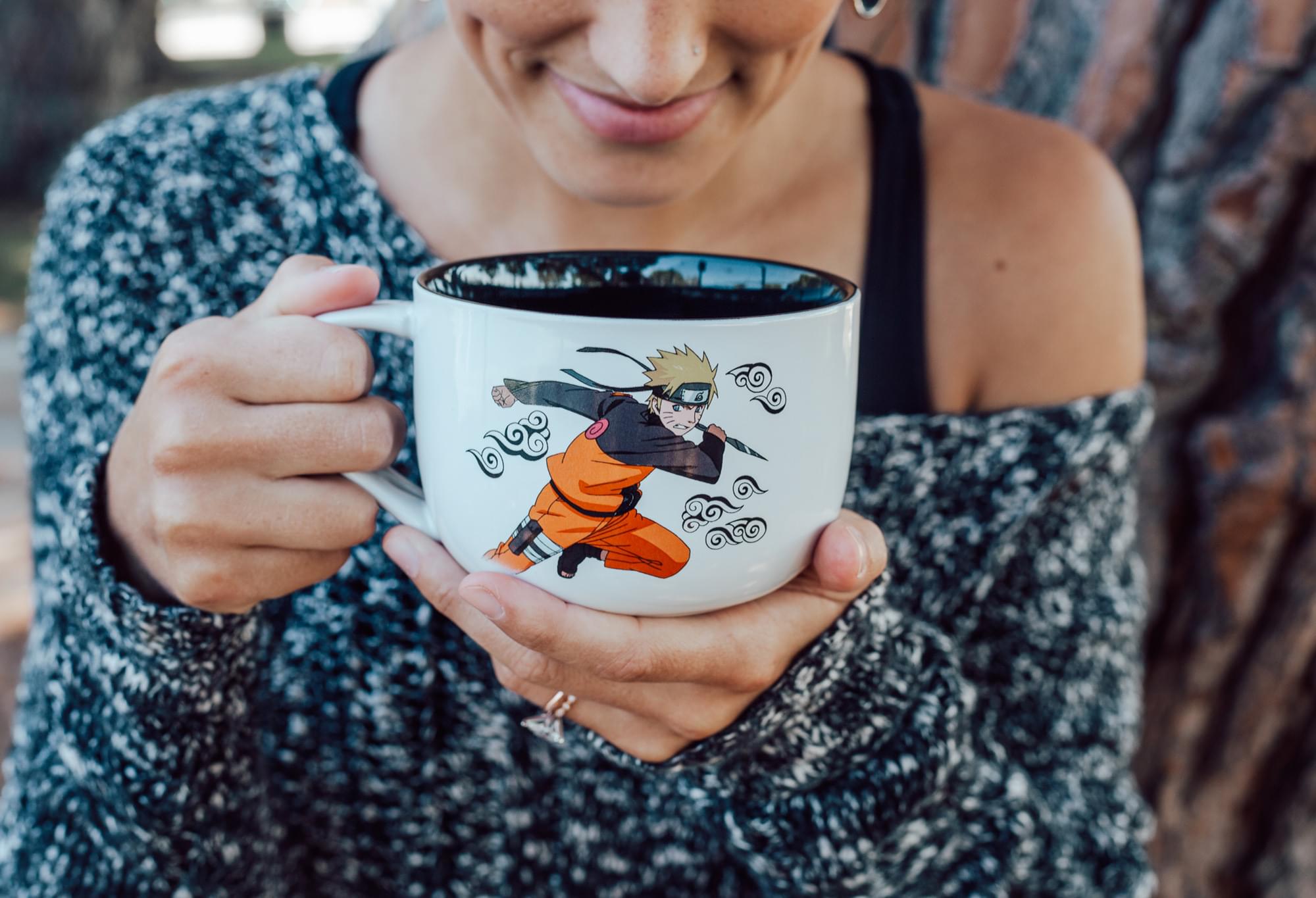 Naruto Anime Ceramic Ramen Soup Mug with Spoon - Awesome 20 oz Coffee Cup for Office