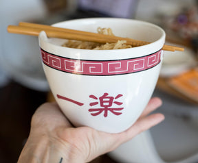 Naruto Japanese Dinnerware Set | 16-Ounce Ramen Bowl and Chopsticks Set