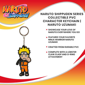 Naruto Shippuden Series Collectible PVC Character Keychain | Naruto Uzumaki