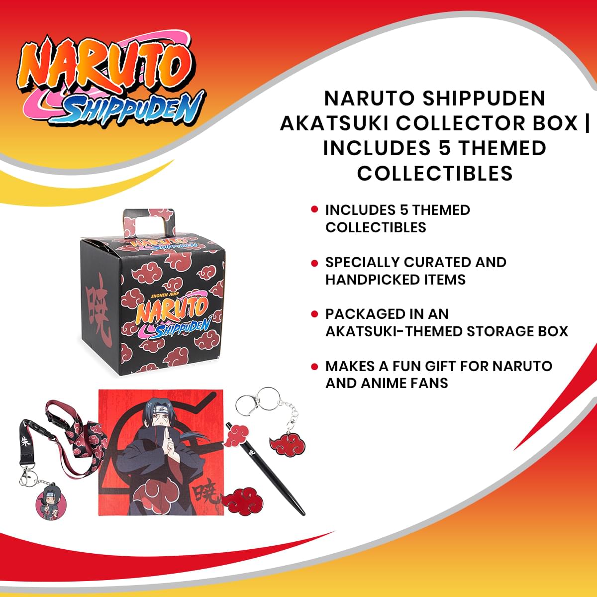 Naruto Shippuden Akatsuki Collector Looksee Box | Includes 5 Themed Collectibles