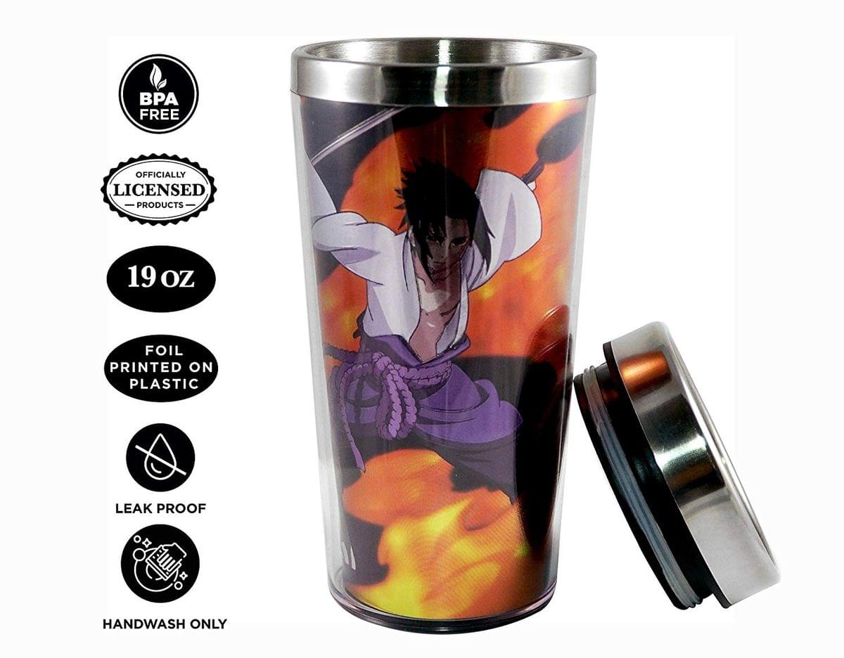 Naruto Foil Print Uchiha Sasuka 19oz Steel Travel Mug
