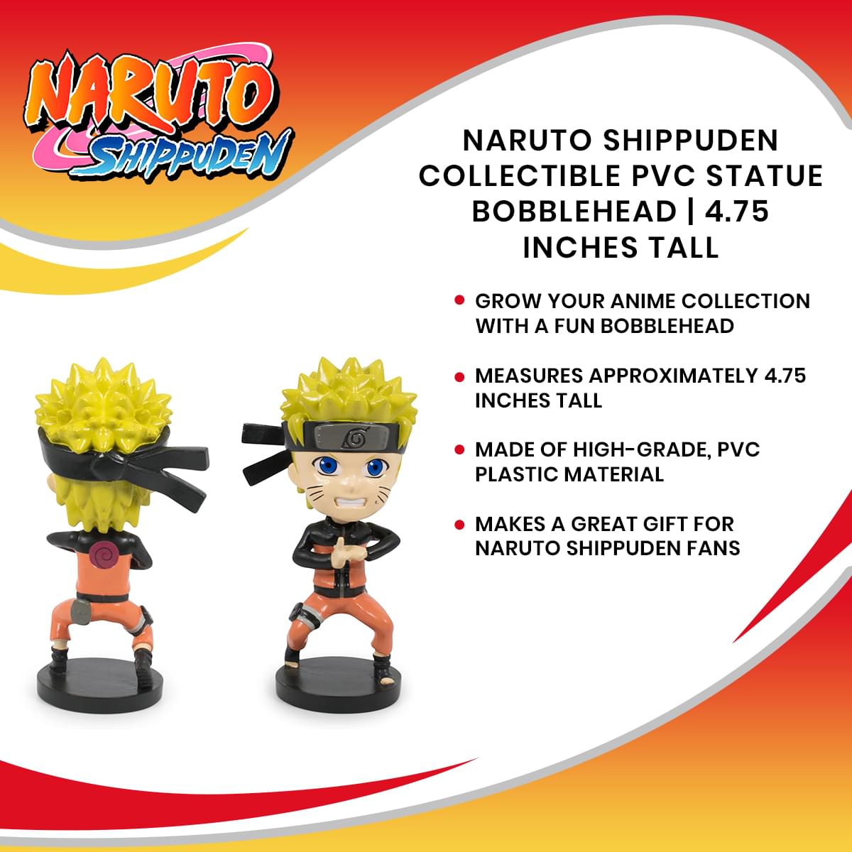 Naruto Shippuden Collectible PVC Statue Bobblehead | 4.75 Inches Tall