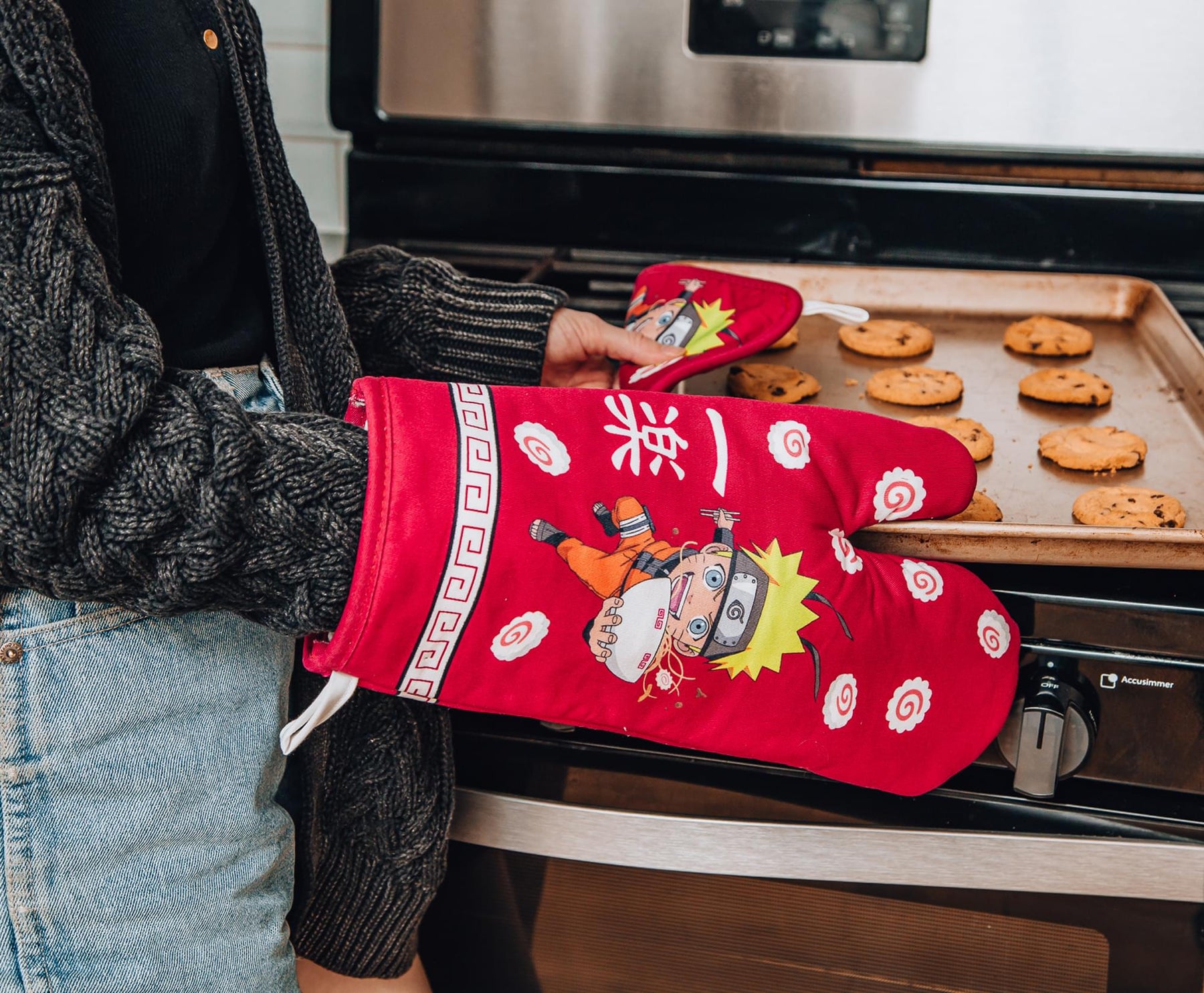 Naruto Chibi Ramen 3-Piece Kitchen Set | Oven Mitt, Dish Towel, Pot Holder