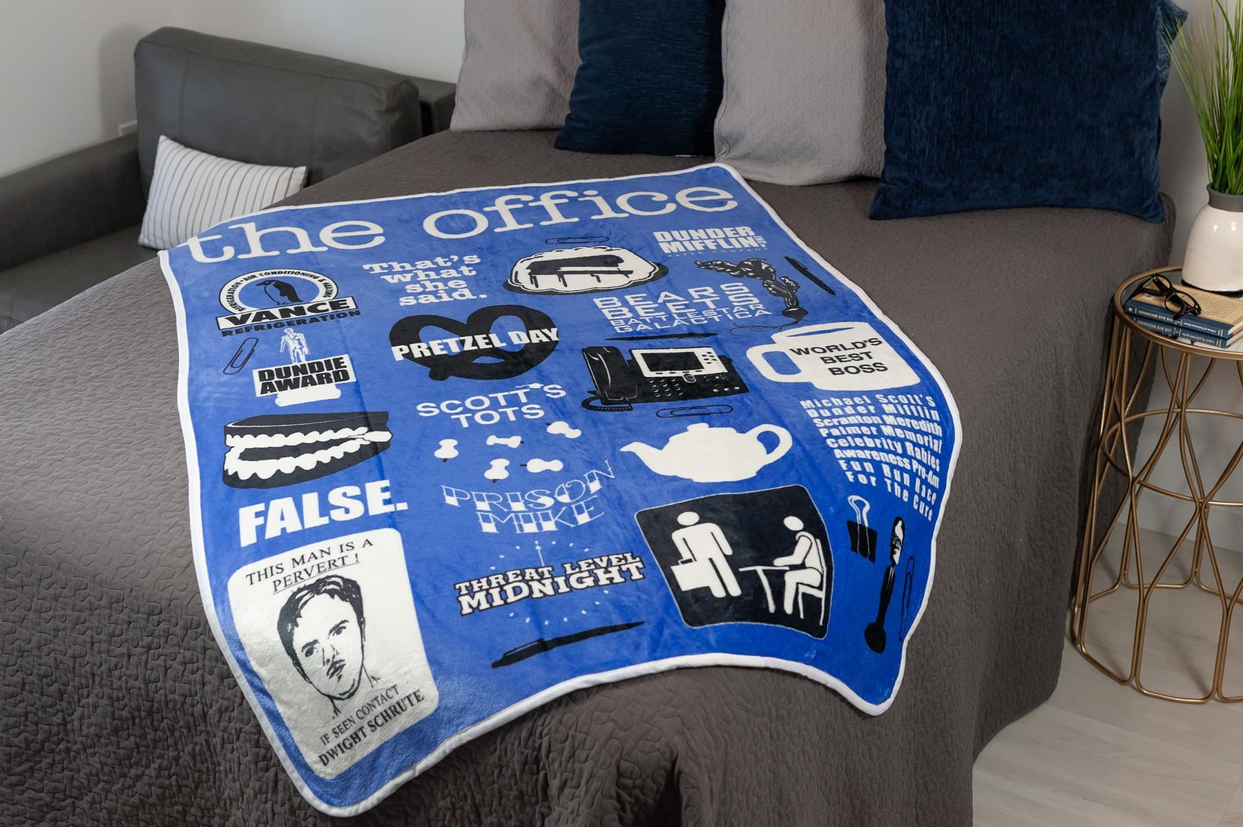 The Office Iconography Fleece Blanket | 45 x 60-Inch Fun Throw Blanket