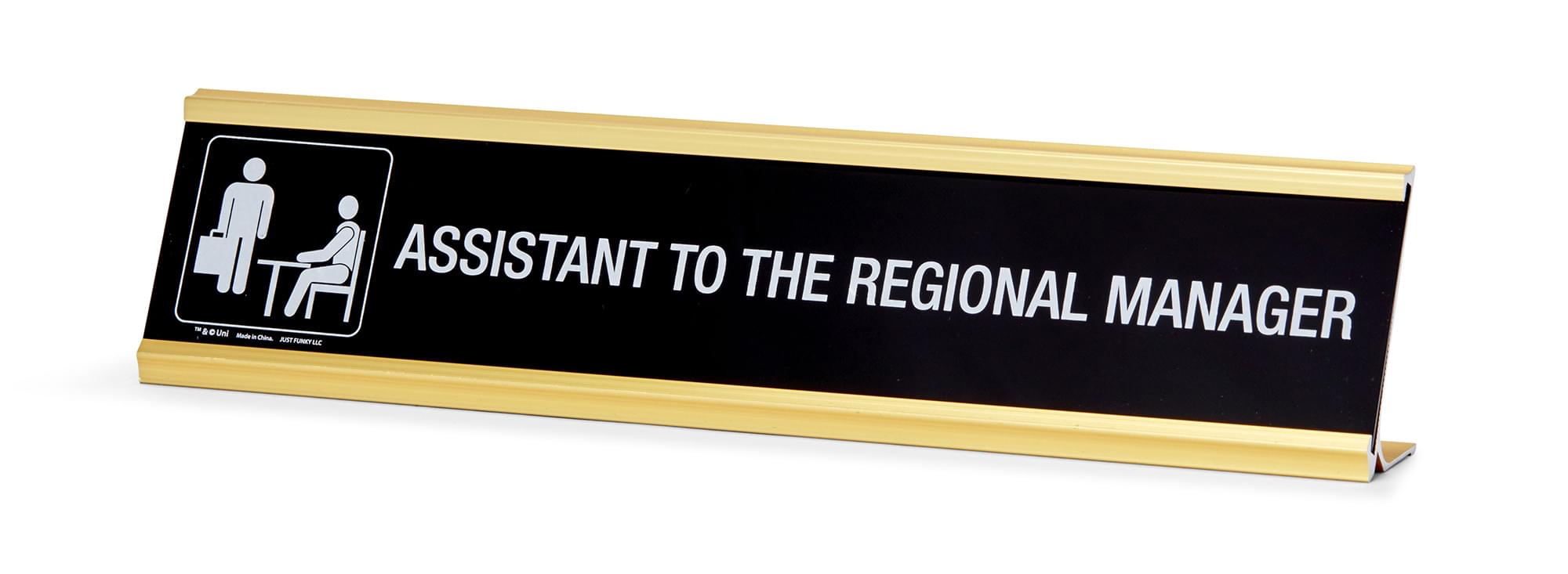 The Office Assistant To The Regional Manager Desk Plate | Measures 10 x 2 Inches
