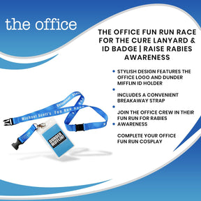 The Office Fun Run Race For The Cure Lanyard & ID Badge | Raise Rabies Awareness
