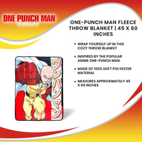 One-Punch Man Fleece Throw Blanket | 45 x 60 Inches