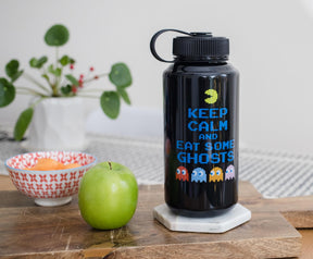 Pac-Man "Keep Calm and Eat Some Ghosts" Plastic Water Bottle | Holds 32 Ounces