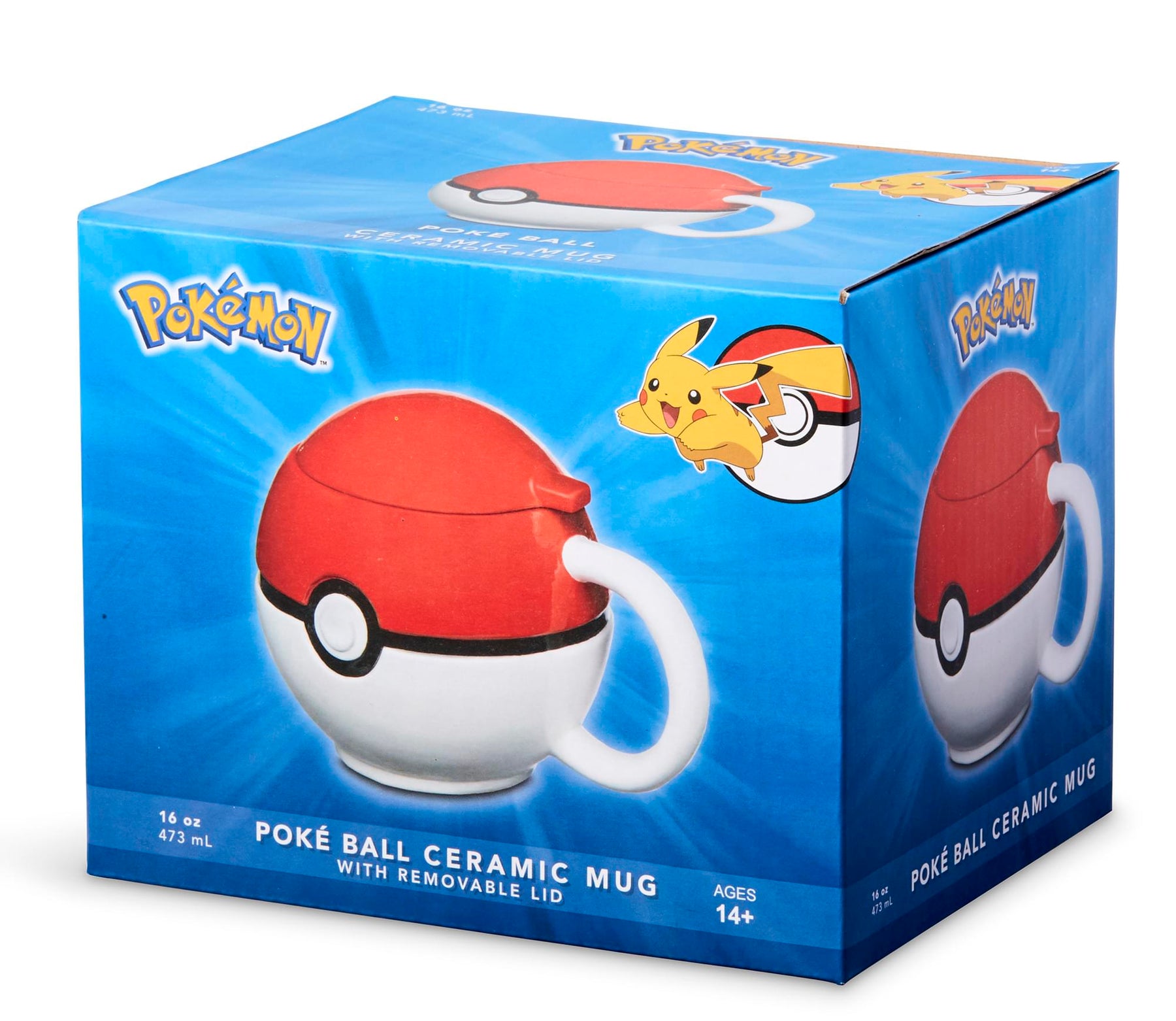 Pokemon Pokeball Ceramic Coffee Mug with Lid