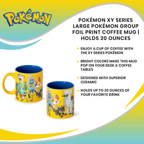 Pokémon XY Series Large Pokémon Group Foil Print Coffee Mug | Holds 20 Ounces