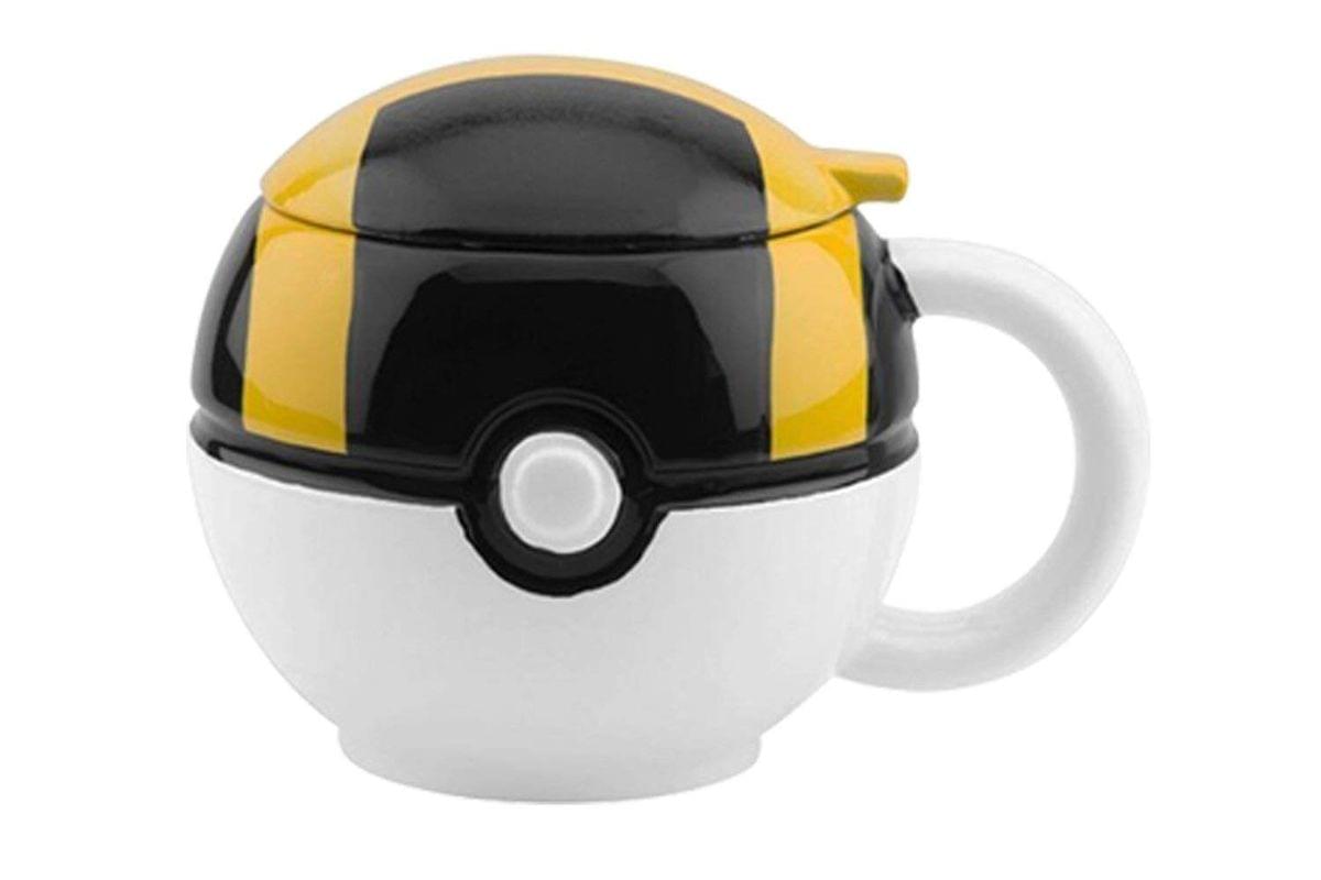 Pokemon GO Ultra Ball 16oz Ceramic Molded Coffee Mug w/ Lid
