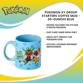 Pokemon XY Group Starters Coffee Mug - 20-Ounces Blue