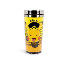 Pokemon Pikachu 16oz Insulated Travel Coffee Mug Tumbler w/ Non-Spill Metal Lid