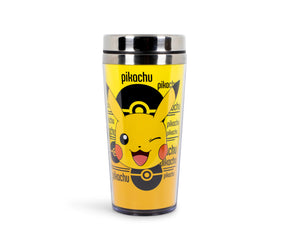 Pokemon Pikachu 16oz Insulated Travel Coffee Mug Tumbler w/ Non-Spill Metal Lid