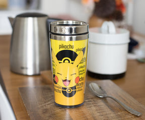 Pokemon Pikachu 16oz Insulated Travel Coffee Mug Tumbler w/ Non-Spill Metal Lid