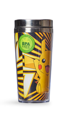 Pokemon Pikachu Travel Mug - 16oz BPA-Free Car Tumbler with Spill-Proof Lid