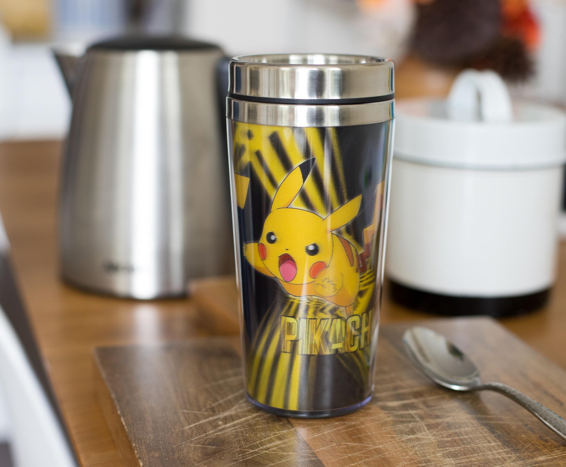 Pokemon Lenticular Pikachu 16oz Travel Coffee Mug Tumbler w/ Non-Spill Metal Lid