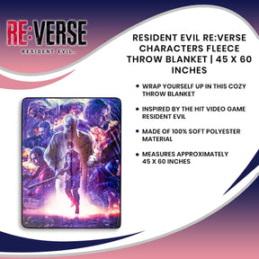 Resident Evil Re:Verse Characters Fleece Throw Blanket | 45 x 60 Inches