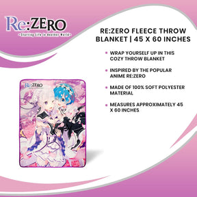 Re:Zero Fleece Throw Blanket | 45 x 60 Inches