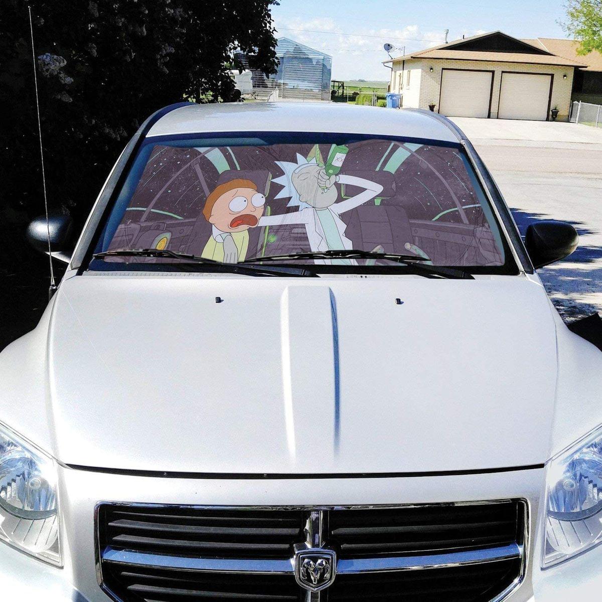Rick and Morty Space Cruiser Auto Sunshade | Rick And Morty Accessories
