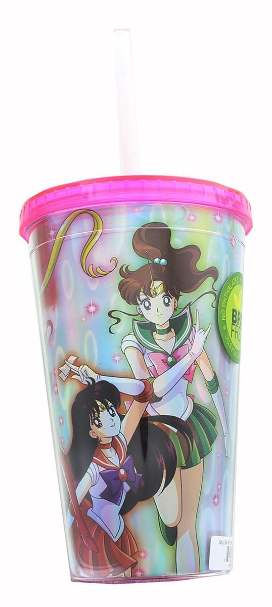 Sailor Moon Cast Holographic Foil 16oz Carnival Cup w/ Straw & Lid