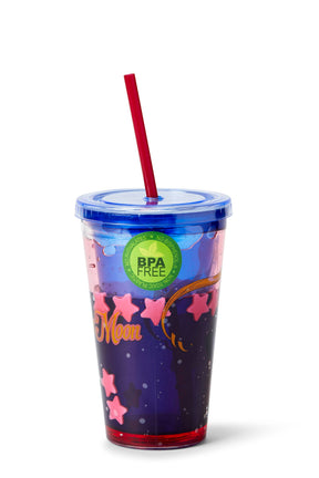 Sailor Moon Confetti Plastic Tumbler Cup With Lid & Straw | Holds 16 Ounces