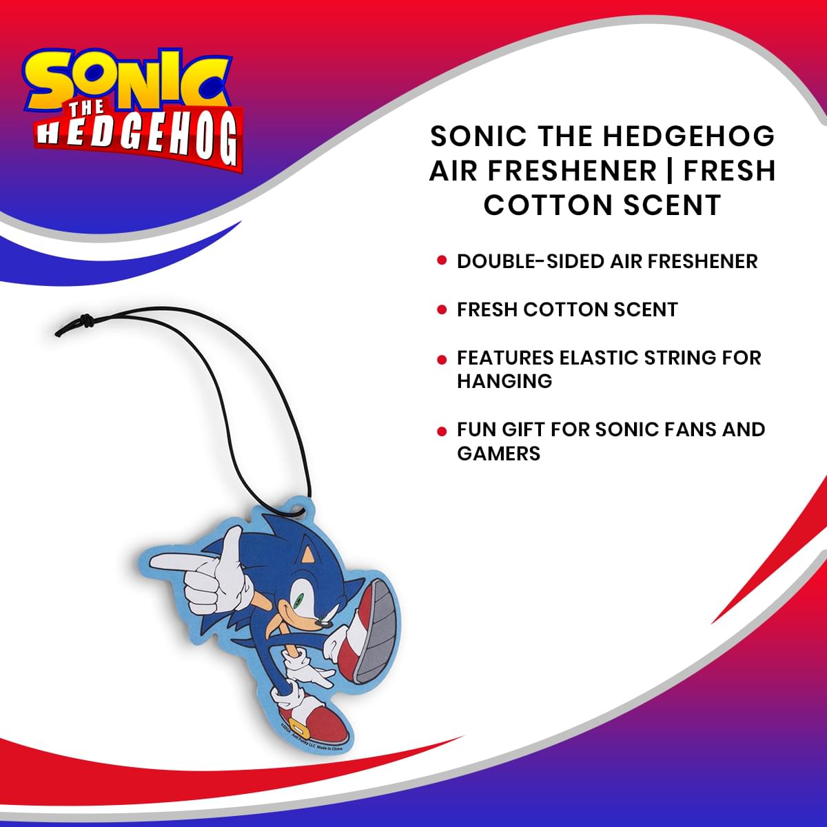 Sonic the Hedgehog Air Freshener | Fresh Cotton Scent