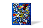 Sonic The Hedgehog Sticker Bomb Fleece Throw Blanket | 45 x 60 Inch Cozy Blanket