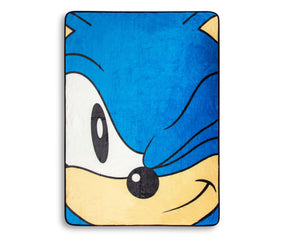 Sonic the Hedgehog Face Fleece Throw Blanket | 45 x 60 Inches