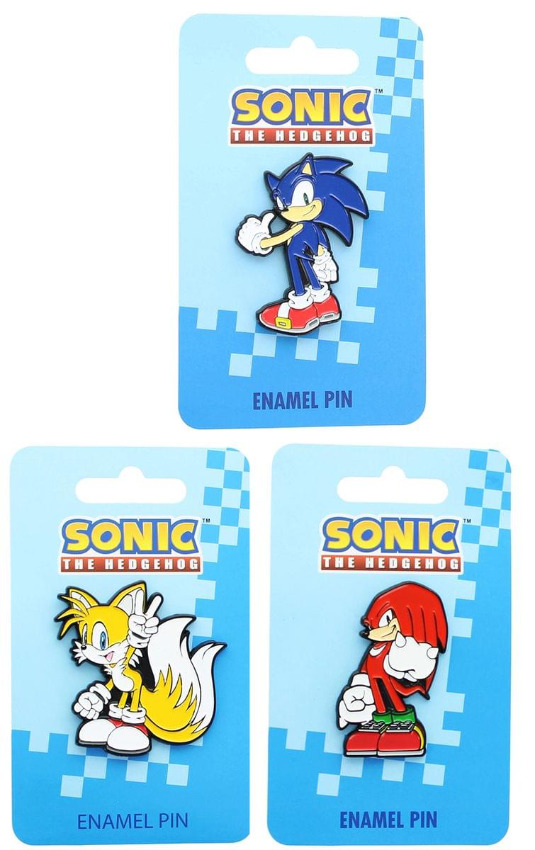 Sonic the Hedgehog Enamel Collector Pin Set of 3: Sonic, Tails, Knuckles