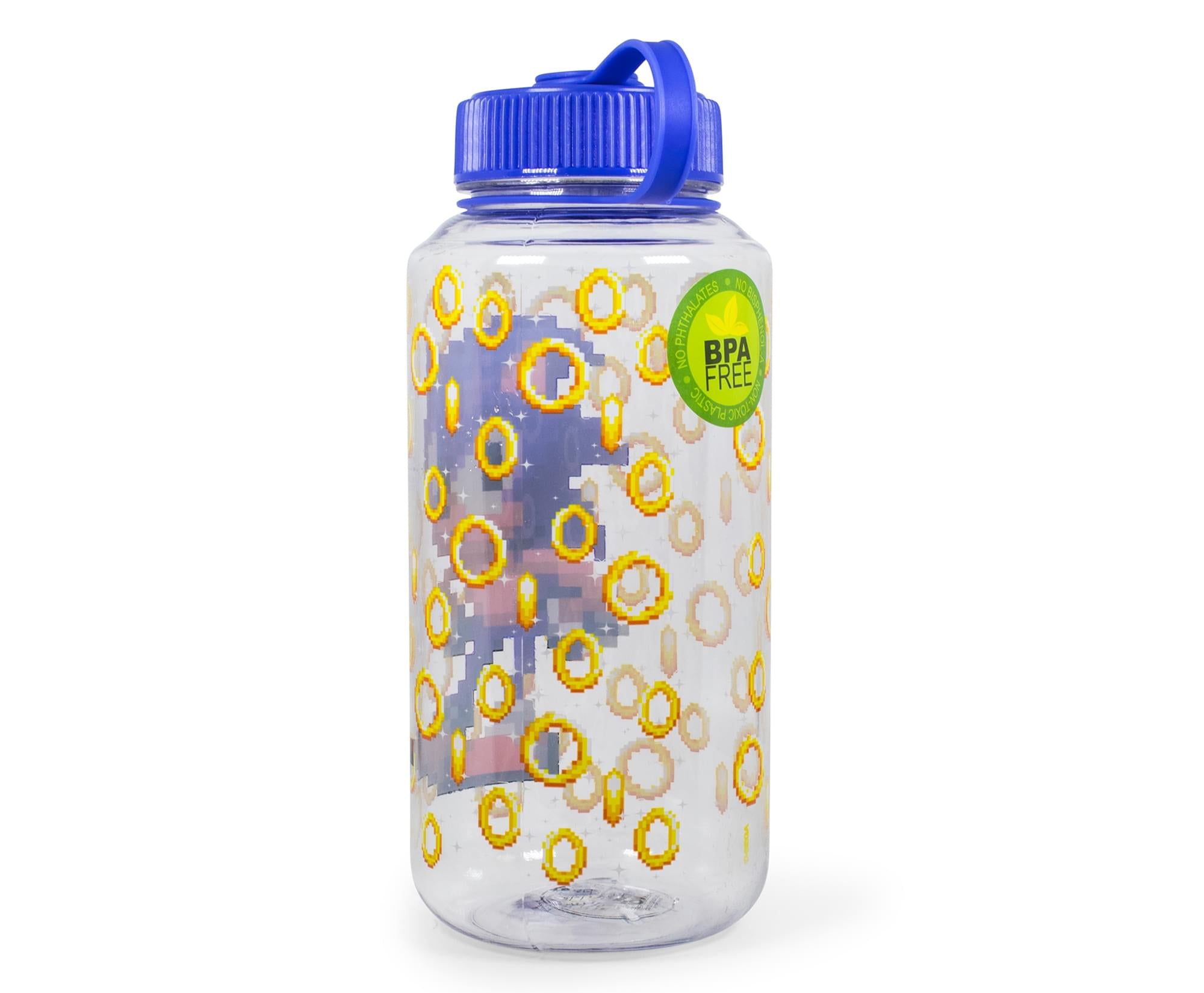 Sonic The Hedgehog Gold Rings Plastic Water Bottle | Holds 32 Ounces
