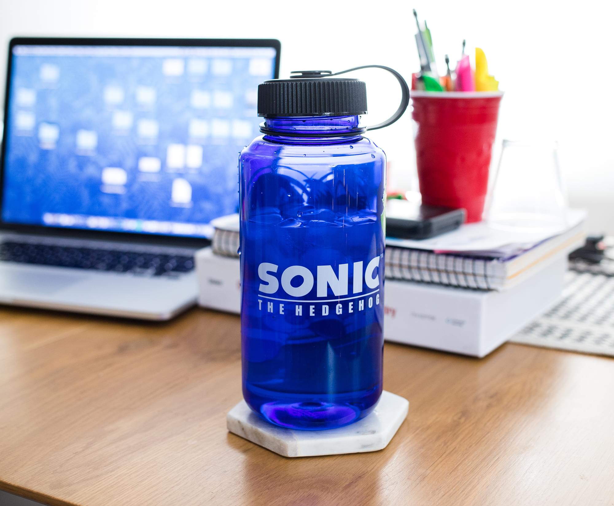 Sonic The Hedgehog Character Plastic Water Bottle | Holds 32 Ounces