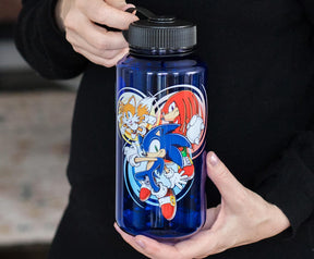 Sonic The Hedgehog Character Plastic Water Bottle | Holds 32 Ounces