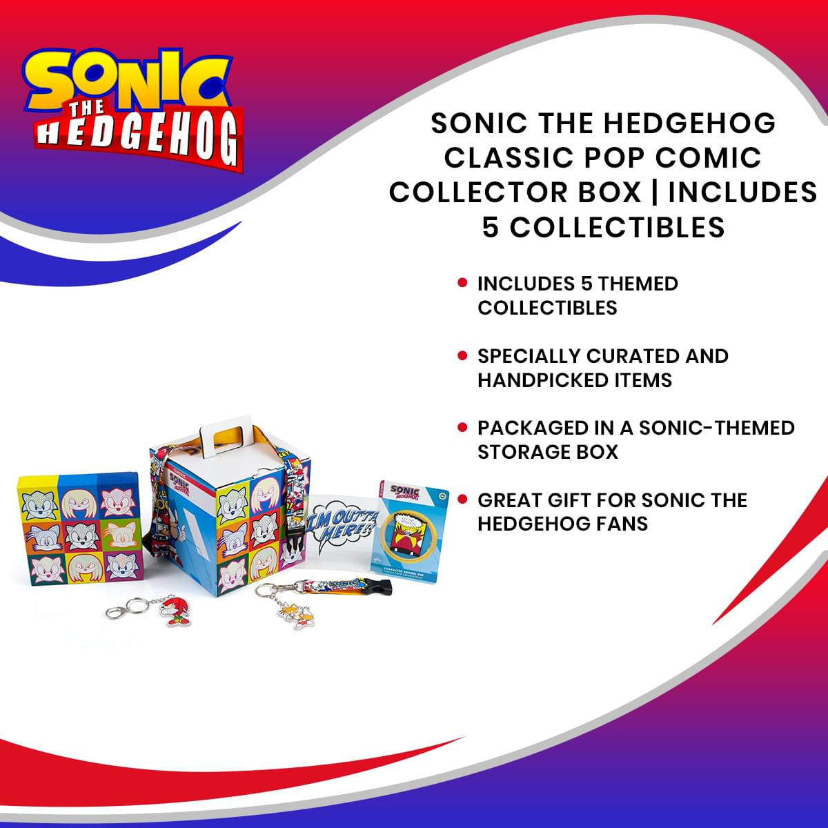 Sonic the Hedgehog Classic Pop Comic Collector Looksee Box | Includes 5 Collectibles