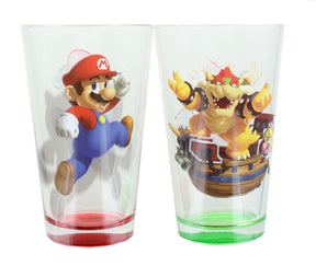 Super Mario Bros. Mario and Bowser 2-Pack Pint Glass