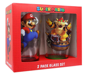 Super Mario Bros. Mario and Bowser 2-Pack Pint Glass