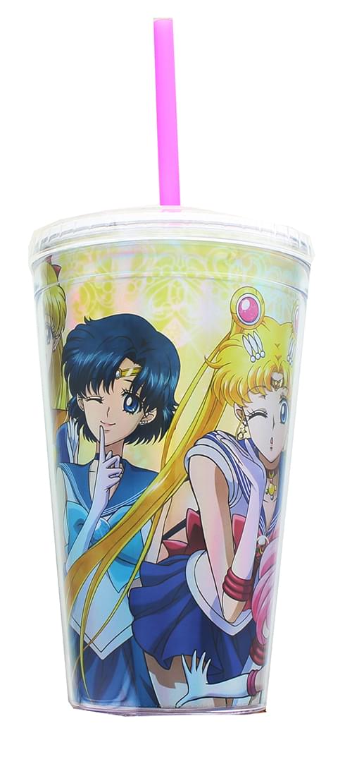 Sailor Moon Characters 16oz Carnival Cup w/ Lid & Straw