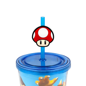 Super Mario Bros. 16oz Travel Cup with Straw Holder