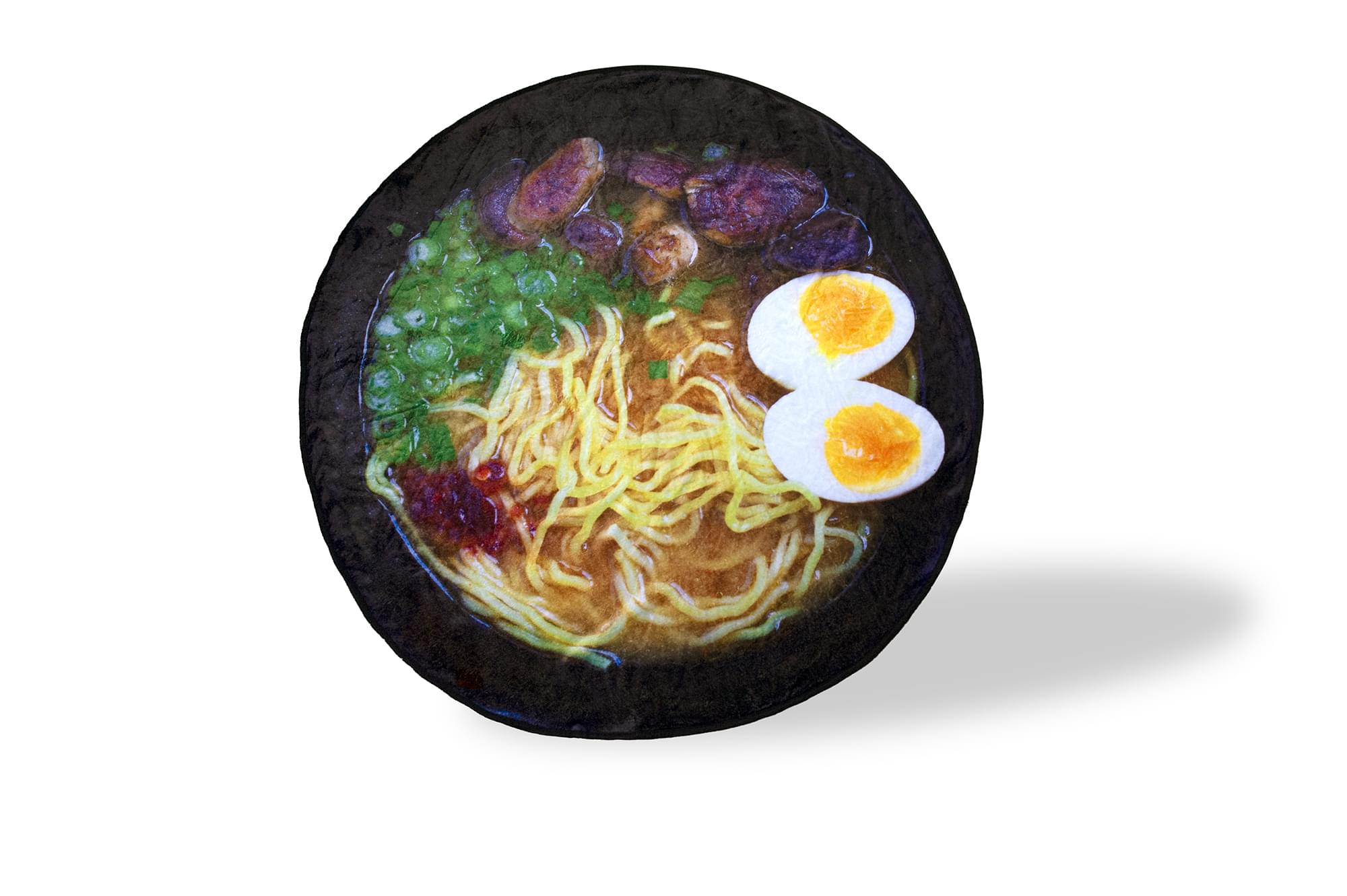 Ramen Bowl Fleece Throw Blanket | Large Soft Throw Blanket | 60-Inch Diameter
