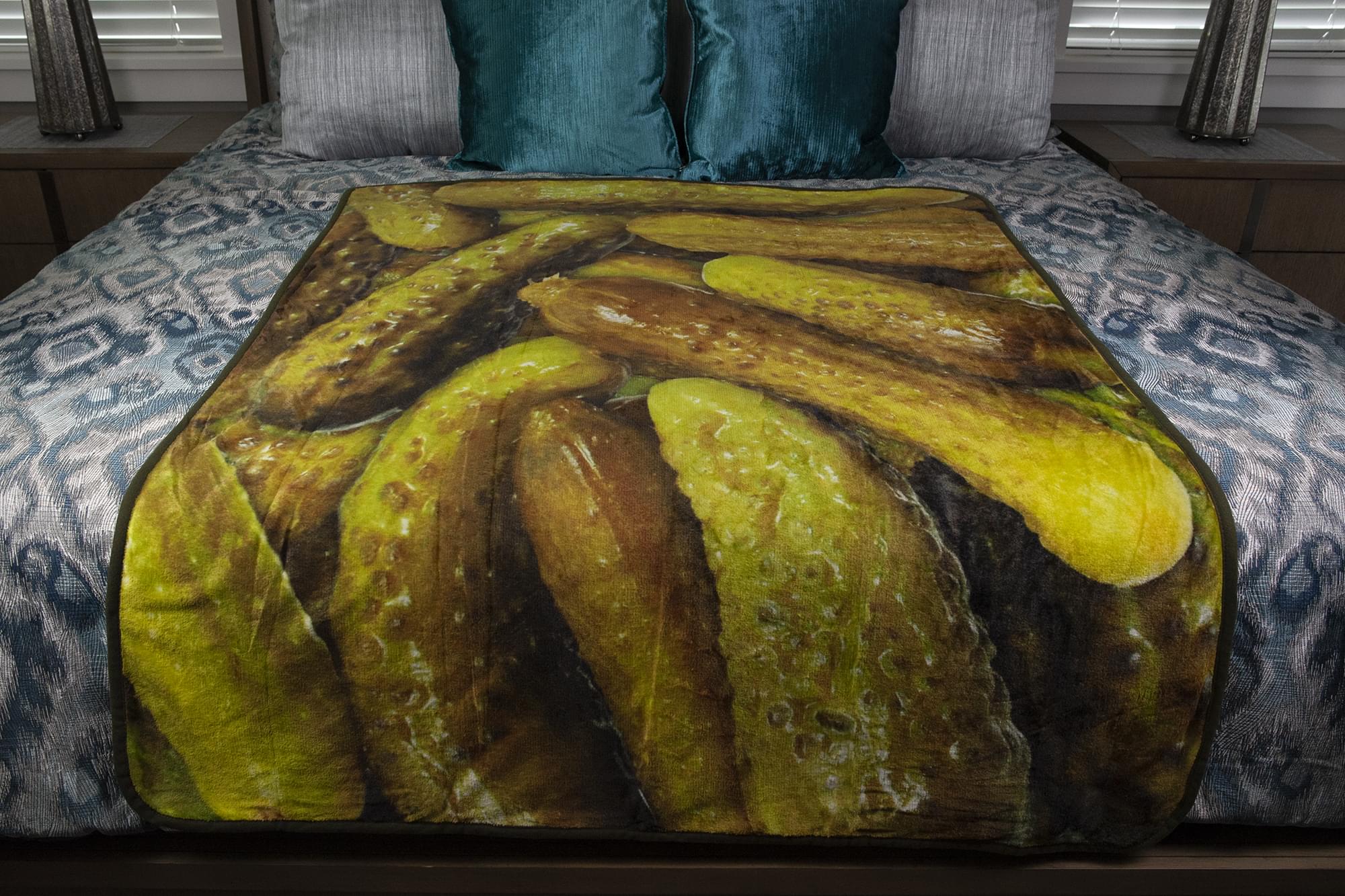 Pickles Fleece Throw Blanket | Large Soft Throw Blanket | 60 x 45 Inches