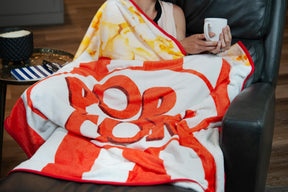 Movie Popcorn Fleece Throw Blanket | Popcorn Box Blanket | 60 x 45 Inches