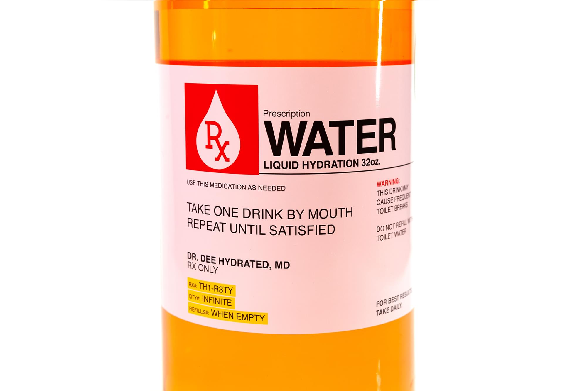 Prescription Water 32 Oz Plastic Water Bottle With Lid