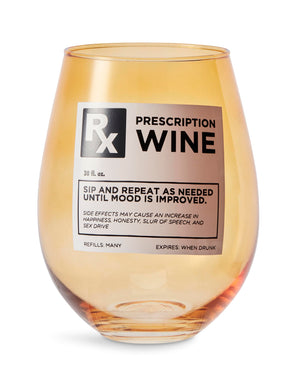 Rx Prescription 30-Oz Stemless Wine Glass