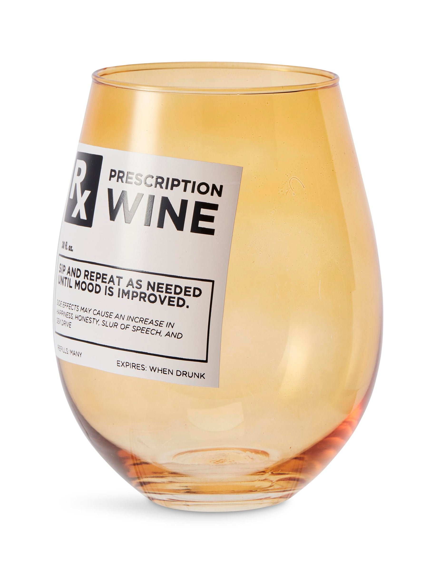 Rx Prescription 30-Oz Stemless Wine Glass