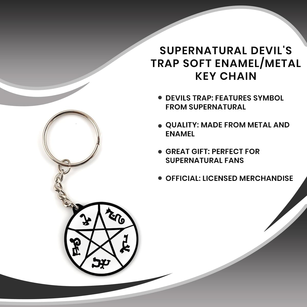 Supernatural Devil's Trap Soft Enamel/Metal Key Chain