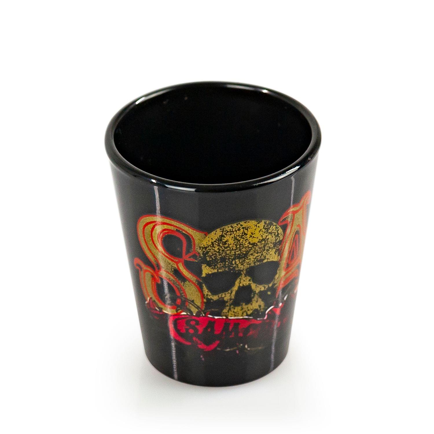 Sons Of Anarchy Logo Shot Glass | Set Of 4 SAMCRO Logo Bar Glasses | 1.5 Ounces
