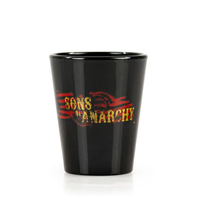 Sons Of Anarchy Logo Shot Glass | Set Of 4 SAMCRO Logo Bar Glasses | 1.5 Ounces